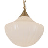 Farrah Brushed Gold/Glossy Ribbed Opal Glass Socket 12-in Multi Pendant