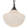 Farrah Matte Black/Glossy Ribbed Opal Glass Socket 12-in Multi Pendant