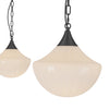 Farrah Matte Black/Glossy Ribbed Opal Glass Socket 12-in Multi Pendant