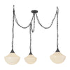 Farrah Matte Black/Glossy Ribbed Opal Glass Socket 12-in Multi Pendant