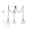 Farrah Brushed Gold/Glossy Ribbed Opal Glass Socket 12-in Multi Pendant
