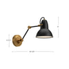 Felix 6-in Aged Gold/Matte Black 1 Light Wall/Vanity