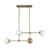 Fiore 42-in Brushed Gold/Glossy Opal Glass 4 Lights Chandelier