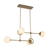 Fiore 42-in Brushed Gold/Glossy Opal Glass 4 Lights Chandelier