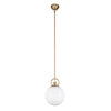 Fiore 10-in Brushed Gold/Glossy Opal Glass 1 Light Pendant