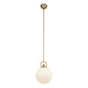 Fiore 10-in Brushed Gold/Glossy Opal Glass 1 Light Pendant