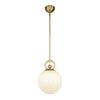 Fiore 10-in Brushed Gold/Glossy Opal Glass 1 Light Pendant