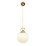 Fiore 10-in Brushed Gold/Glossy Opal Glass 1 Light Pendant