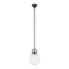 Fiore 10-in Matte Black/Glossy Opal Glass 1 Light Pendant
