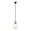 Fiore 10-in Matte Black/Glossy Opal Glass 1 Light Pendant
