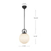 Fiore 10-in Brushed Gold/Glossy Opal Glass 1 Light Pendant