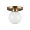 Fiore 6-in Brushed Gold/Glossy Opal Glass 1 Light Semi-Flush