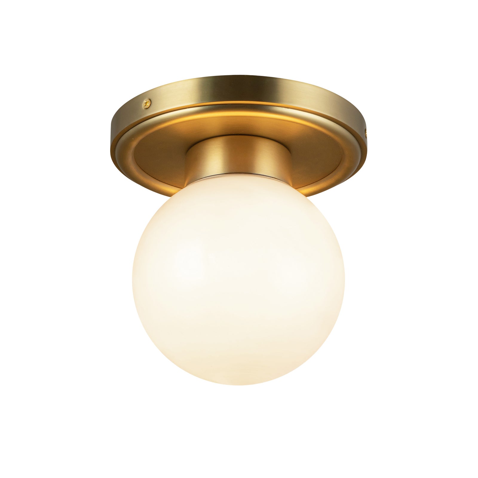 Fiore 6-in Brushed Gold/Glossy Opal Glass 1 Light Semi-Flush
