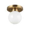 Fiore 6-in Brushed Gold/Glossy Opal Glass 1 Light Semi-Flush