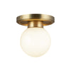 Fiore 6-in Brushed Gold/Glossy Opal Glass 1 Light Semi-Flush