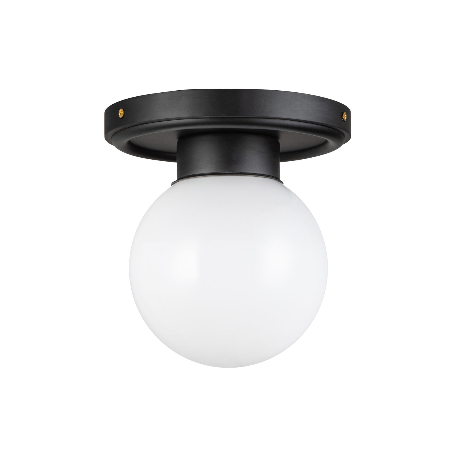 Fiore 6-in Matte Black/Glossy Opal Glass 1 Light Semi-Flush