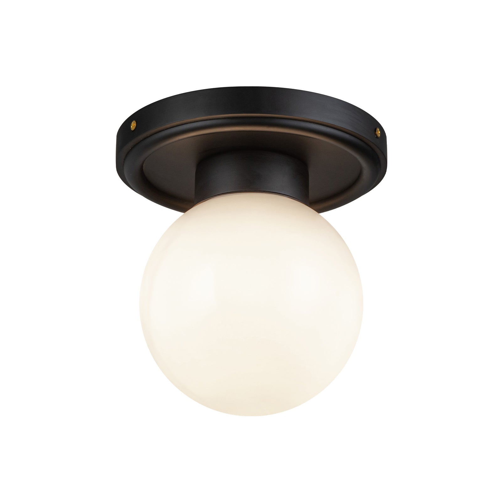 Fiore 6-in Matte Black/Glossy Opal Glass 1 Light Semi-Flush