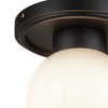 Fiore 6-in Matte Black/Glossy Opal Glass 1 Light Semi-Flush