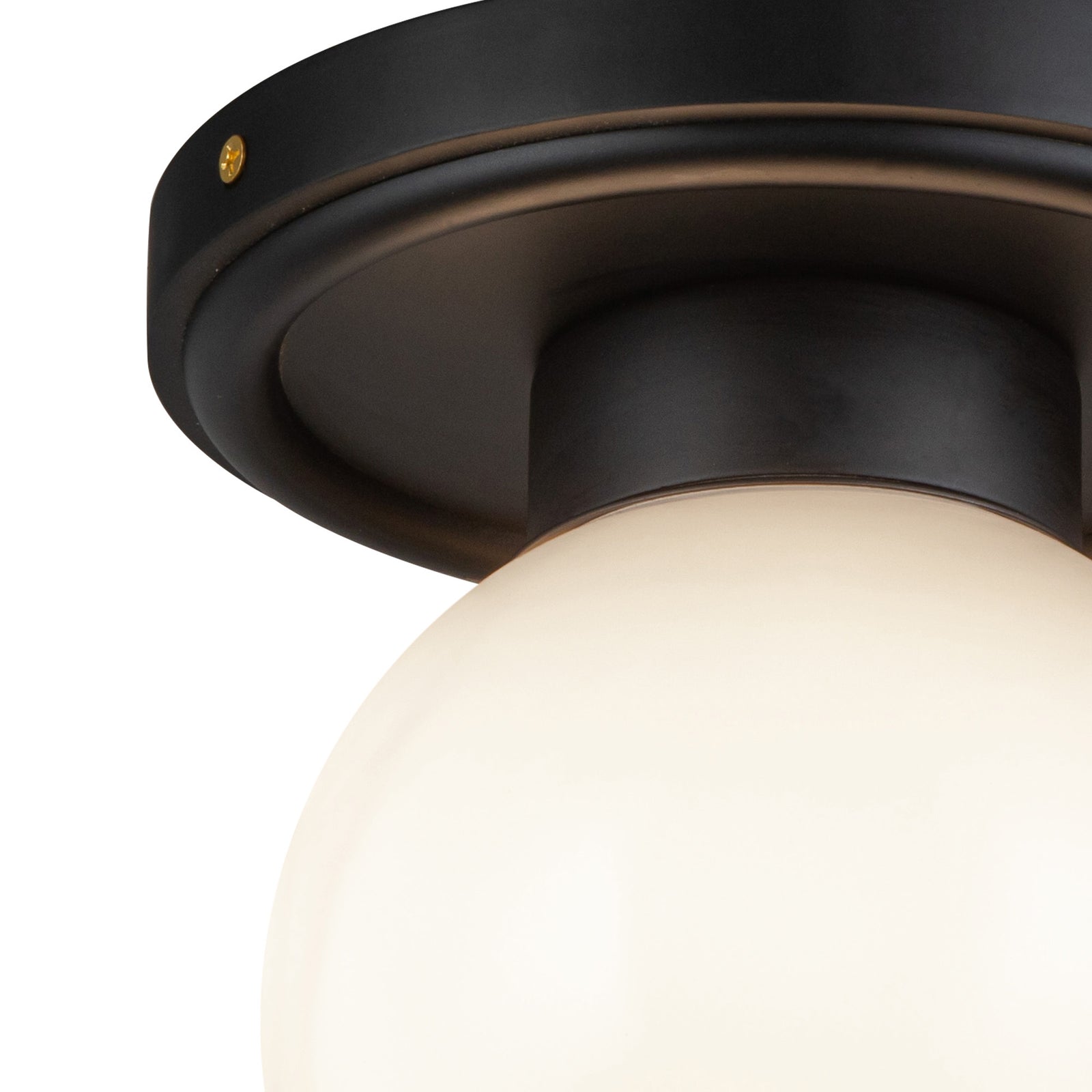 Fiore 6-in Matte Black/Glossy Opal Glass 1 Light Semi-Flush