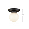 Fiore 6-in Brushed Gold/Glossy Opal Glass 1 Light Semi-Flush