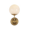 Fiore 6-in Brushed Gold/Glossy Opal Glass 1 Light Wall Vanity