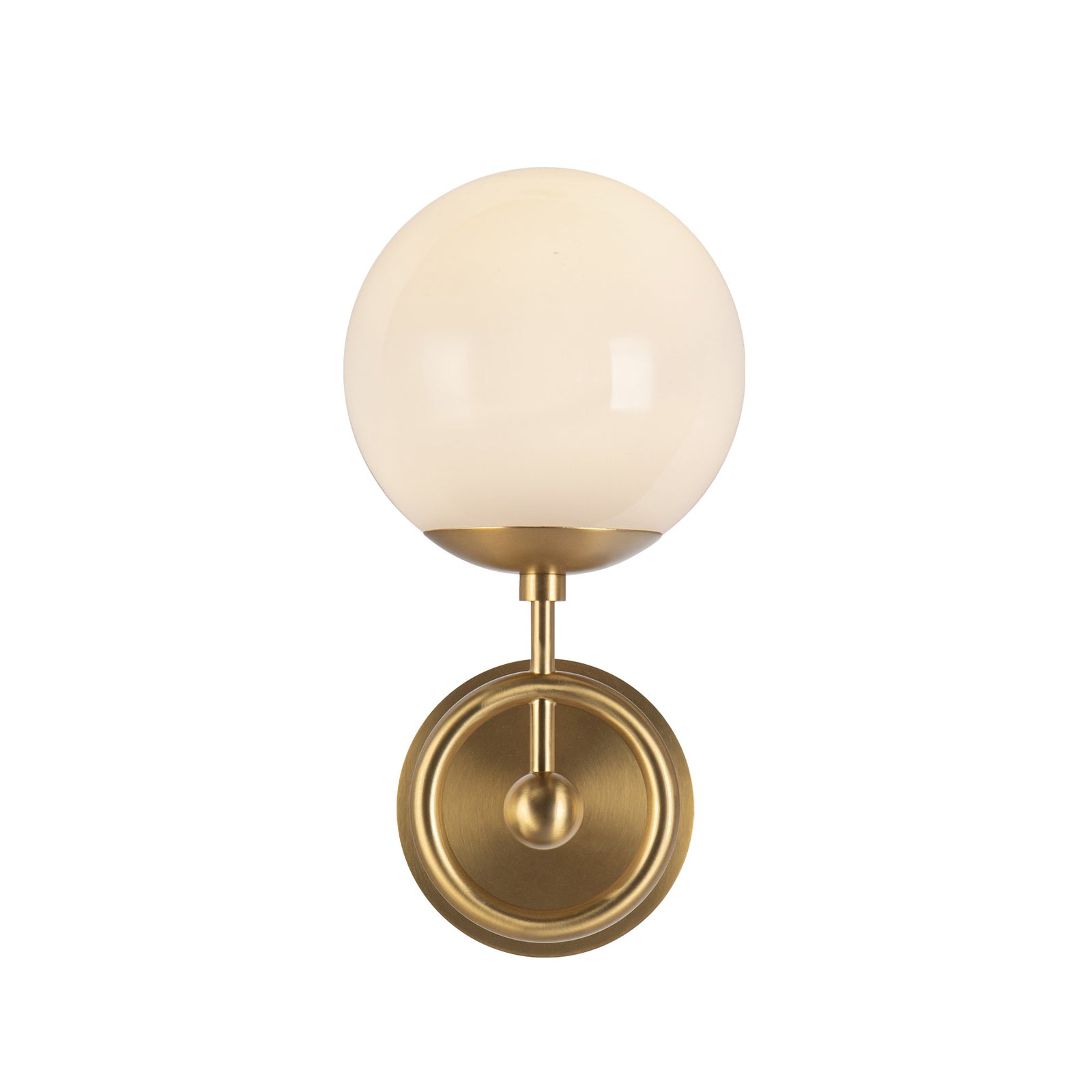 Fiore 6-in Brushed Gold/Glossy Opal Glass 1 Light Wall Vanity