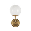 Fiore 6-in Brushed Gold/Glossy Opal Glass 1 Light Wall Vanity
