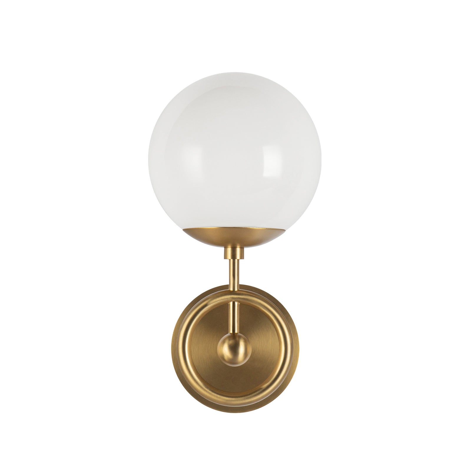 Fiore 6-in Brushed Gold/Glossy Opal Glass 1 Light Wall Vanity