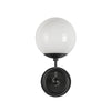 Fiore 6-in Matte Black/Glossy Opal Glass 1 Light Wall Vanity