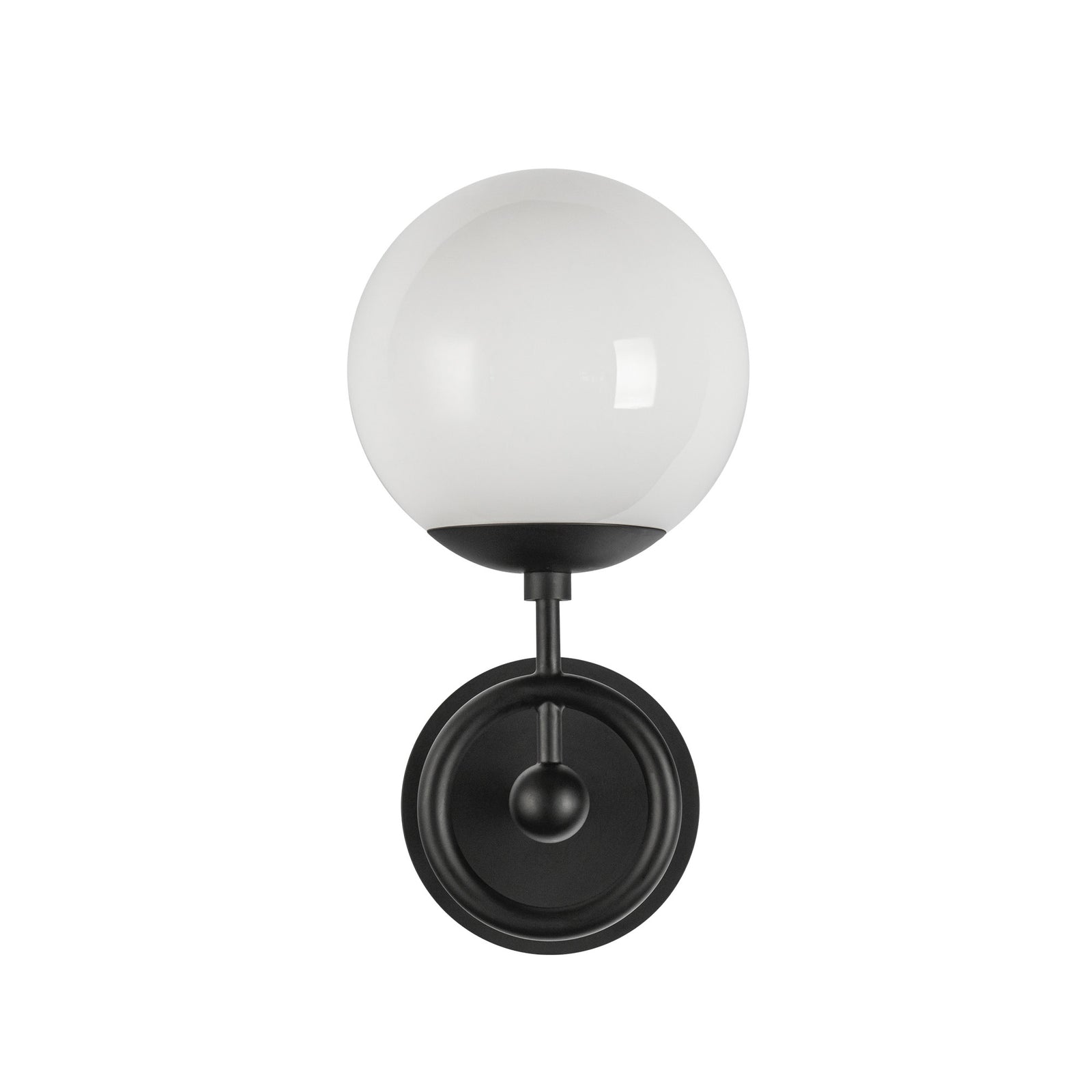 Fiore 6-in Matte Black/Glossy Opal Glass 1 Light Wall Vanity