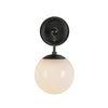 Fiore 6-in Matte Black/Glossy Opal Glass 1 Light Wall Vanity