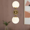 Fiore 18-in Brushed Gold/Glossy Opal Glass 2 Lights Wall Vanity