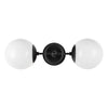 Fiore 18-in Matte Black/Glossy Opal Glass 2 Lights Wall Vanity