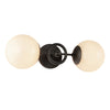 Fiore 18-in Matte Black/Glossy Opal Glass 2 Lights Wall Vanity