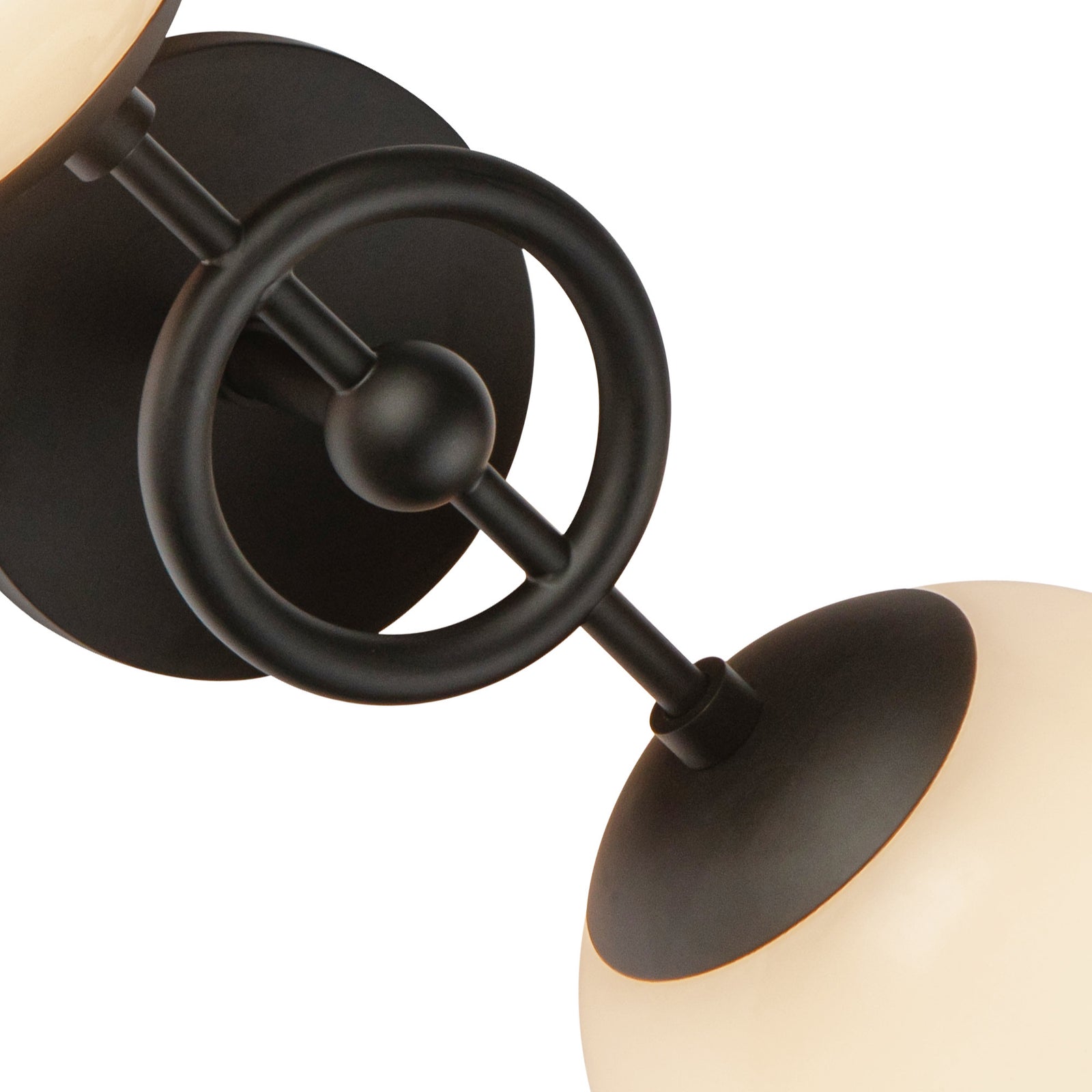 Fiore 18-in Matte Black/Glossy Opal Glass 2 Lights Wall Vanity
