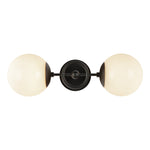 Fiore 18-in Matte Black/Glossy Opal Glass 2 Lights Wall Vanity