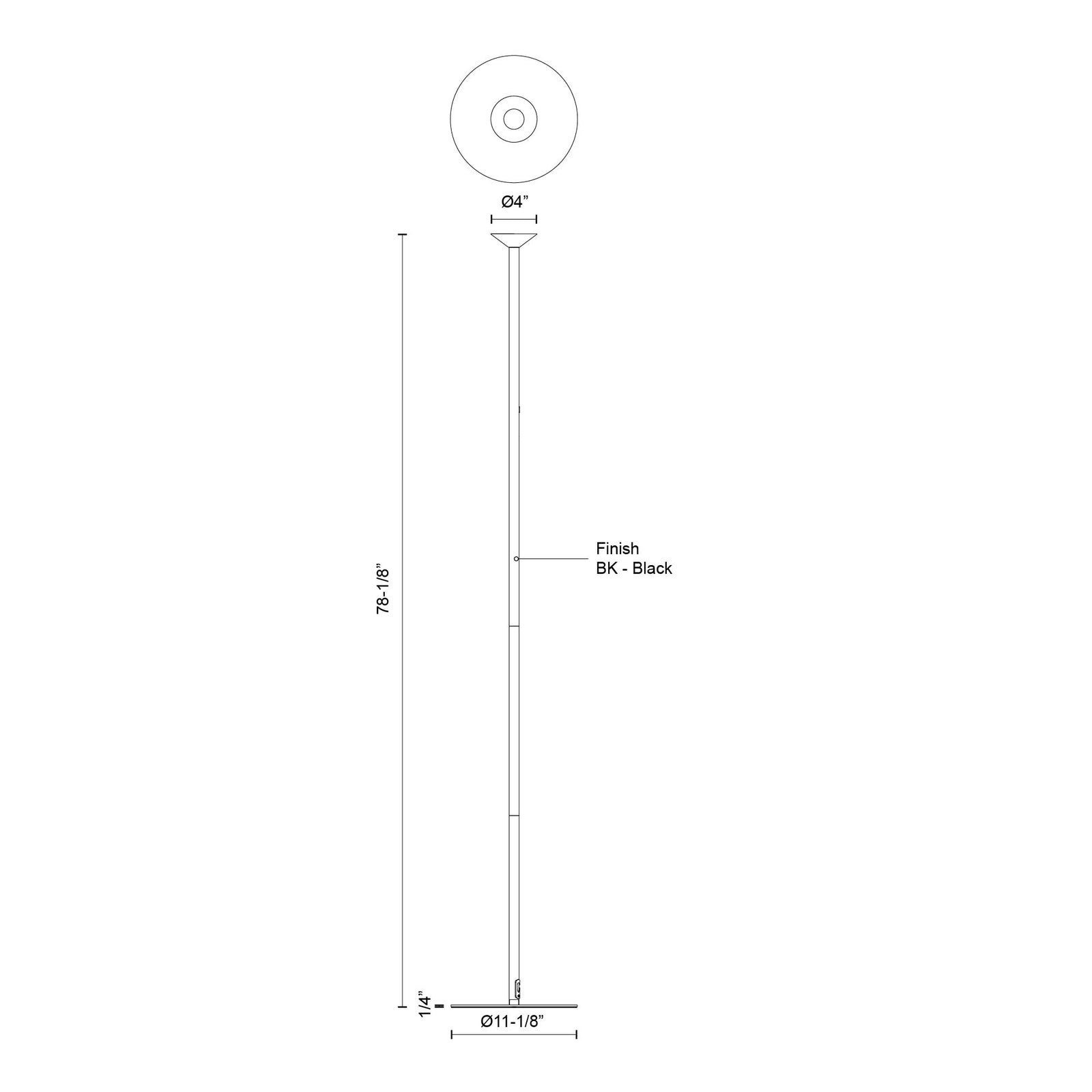 Valor 78-in Black LED Floor Lamp