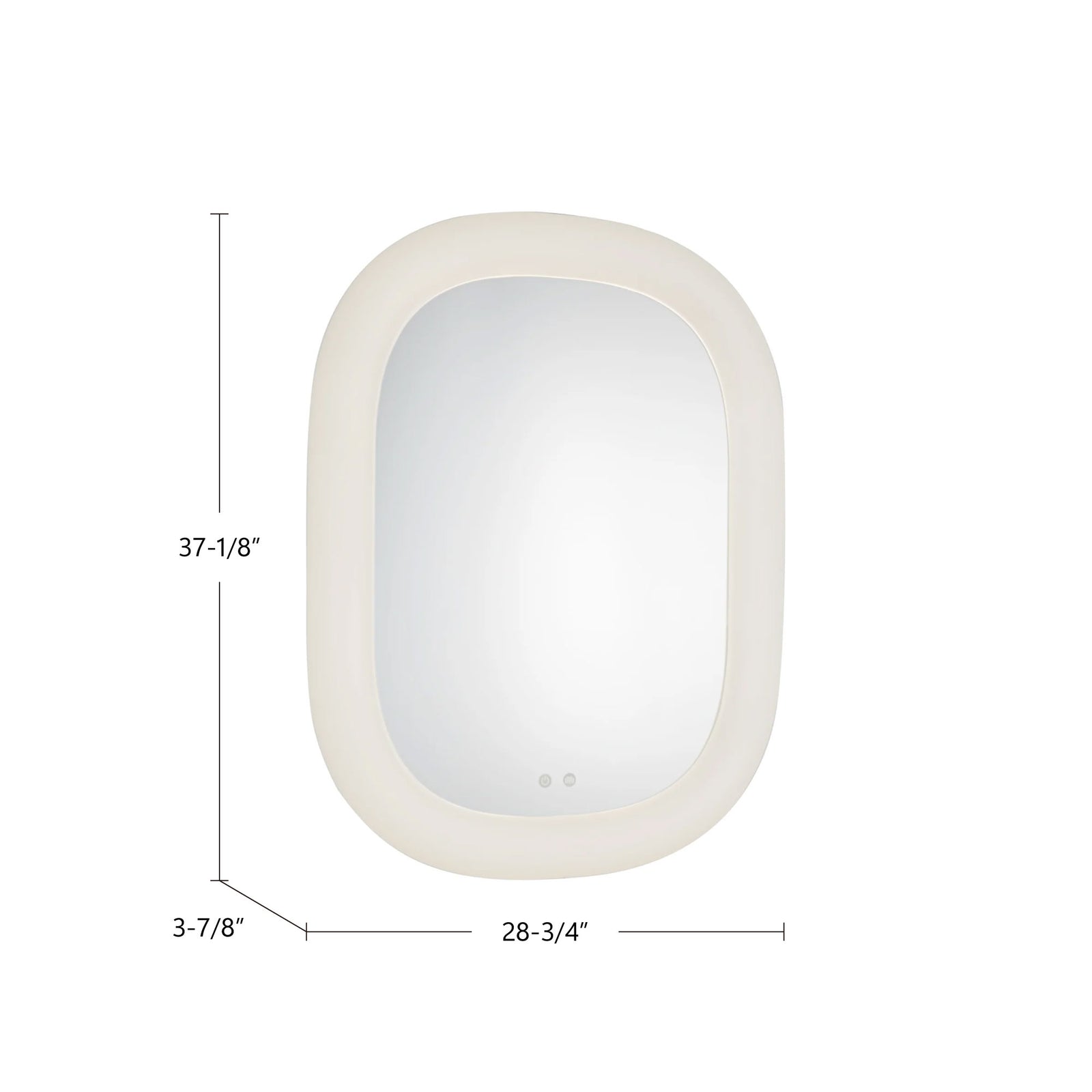 Float 37-in White LED Vanity Mirror