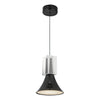 Floe 8-in Glossy Black/Clear Crystal LED Pendant