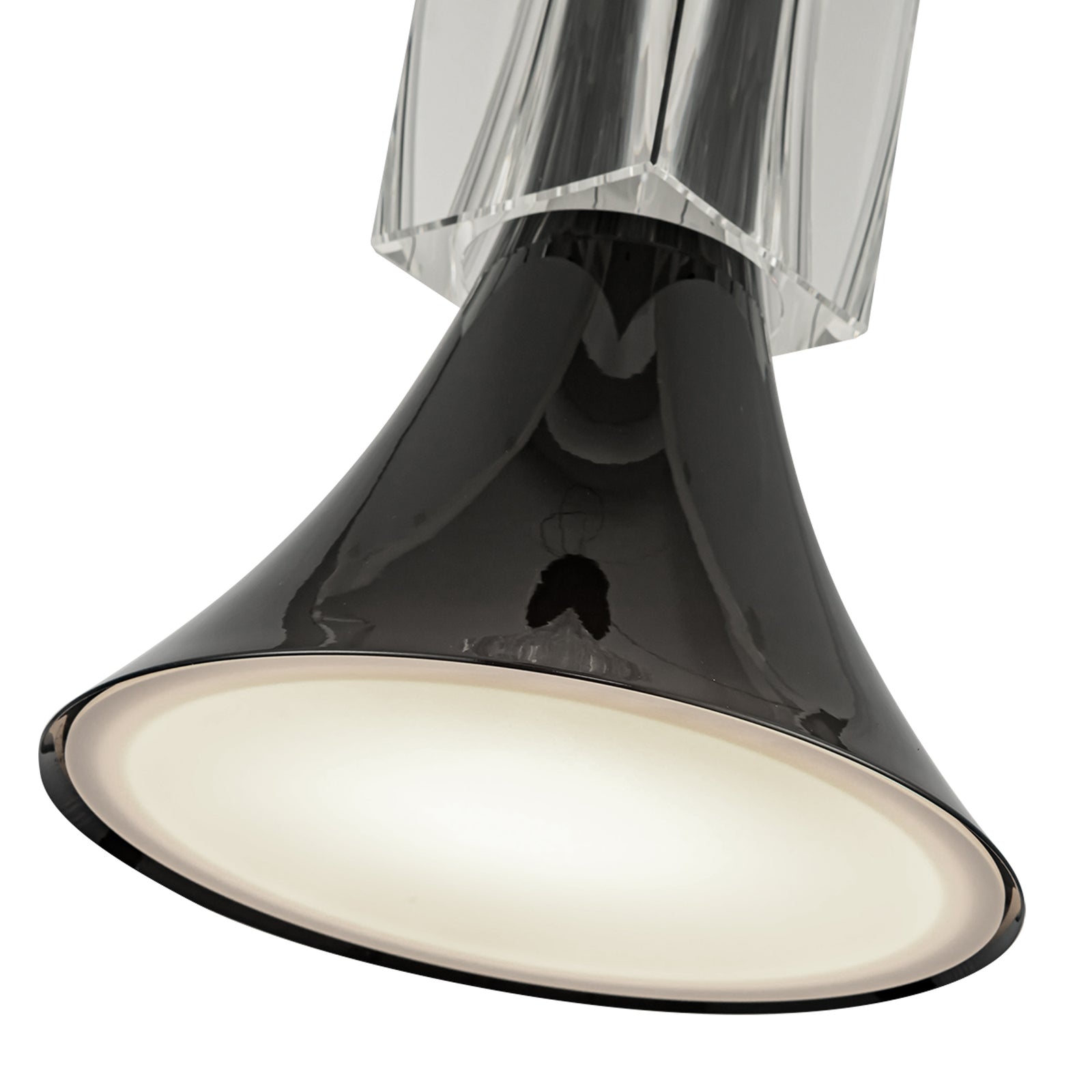 Floe 8-in Glossy Black/Clear Crystal LED Pendant