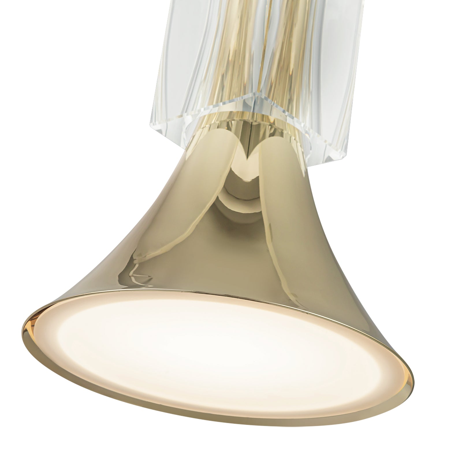 Floe 8-in Metallic Brass/Clear Crystal LED Pendant