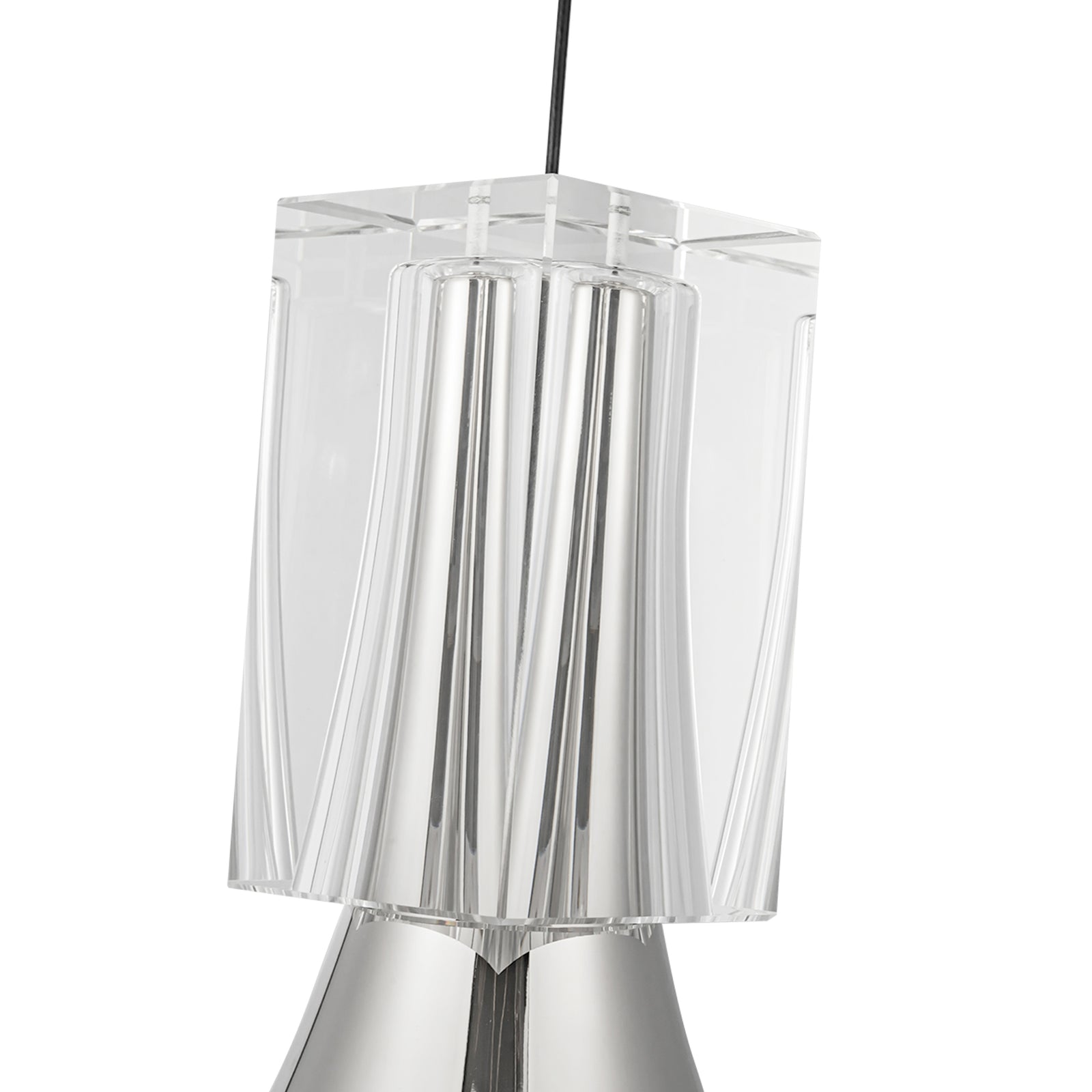 Floe 8-in Polished Nickel/Clear Crystal LED Pendant