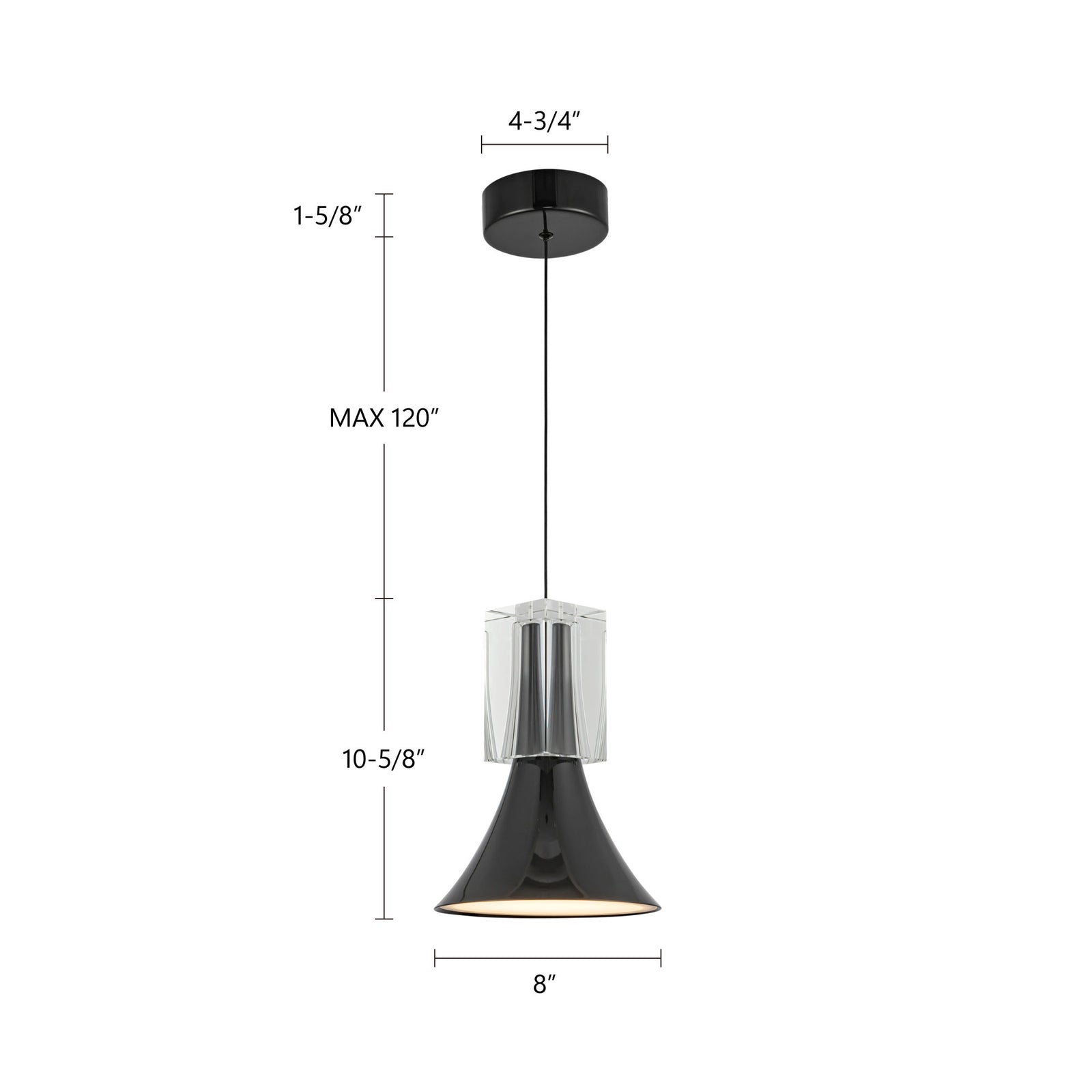 Floe 8-in Metallic Brass/Clear Crystal LED Pendant