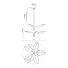 Flora 31-in Two-Tier Natural Brass LED Pendant