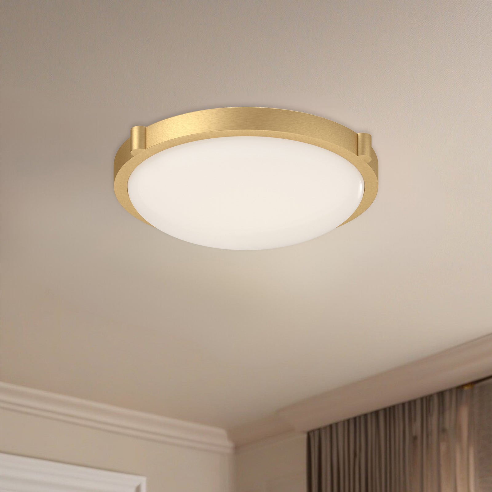 Floyd 11-in Brushed Gold LED Flush Mount