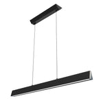Flair 48" Suspended Linear Pendant - Matte Black with Metal Endcap