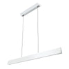 Flair 48" Suspended Linear Pendant - White with Metal Endcap