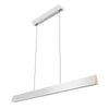 Flair 48" Suspended Linear Pendant - White with Maple Endcap