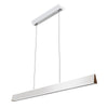 Flair 48" Suspended Linear Pendant - White with Walnut Endcap