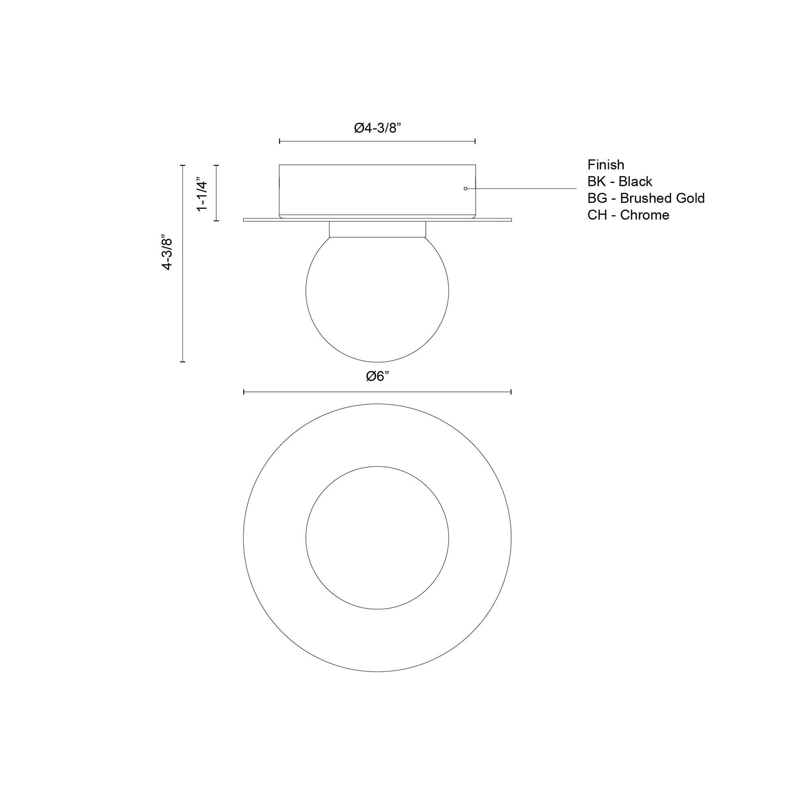 Elixir 6-in Black LED Flush Mount